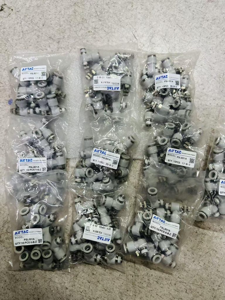 亚德客气动件回收实拍：PSL801A气动快插接头，每袋10只_星角工控设备回收